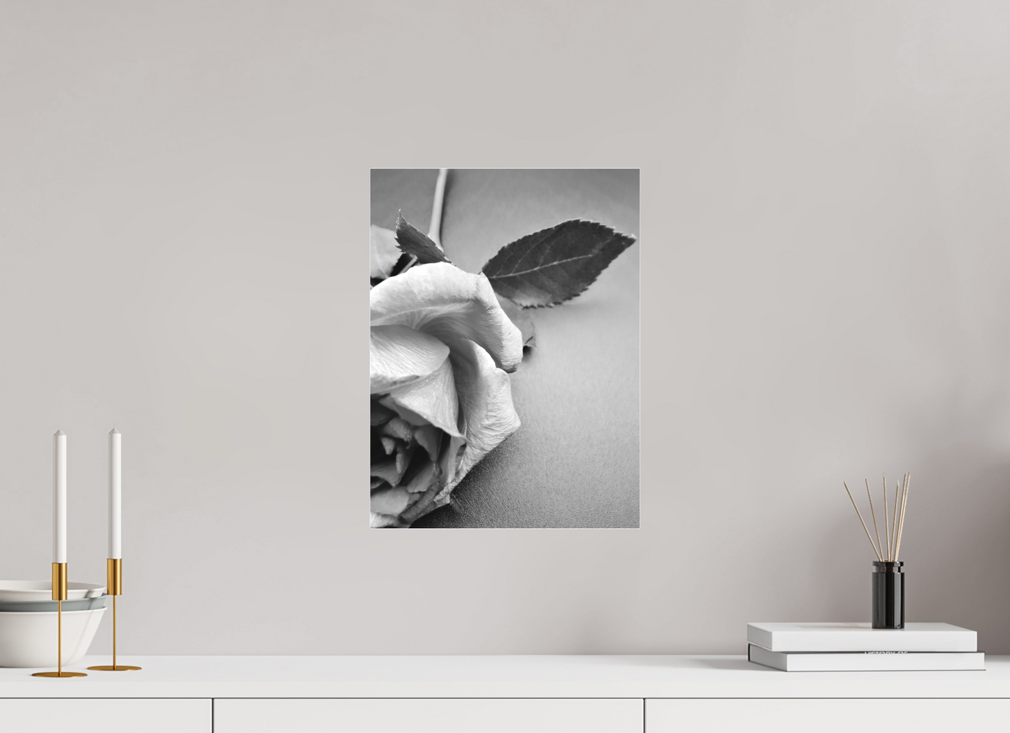 30 x 40 cm, Monochrom, Acryl 2 mm, matt Half Rose