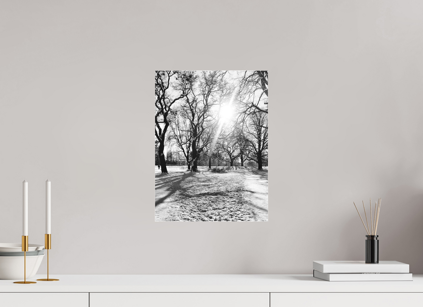 30 x 40 cm, Monochrom, Acryl 2 mm, matt Winterlicht