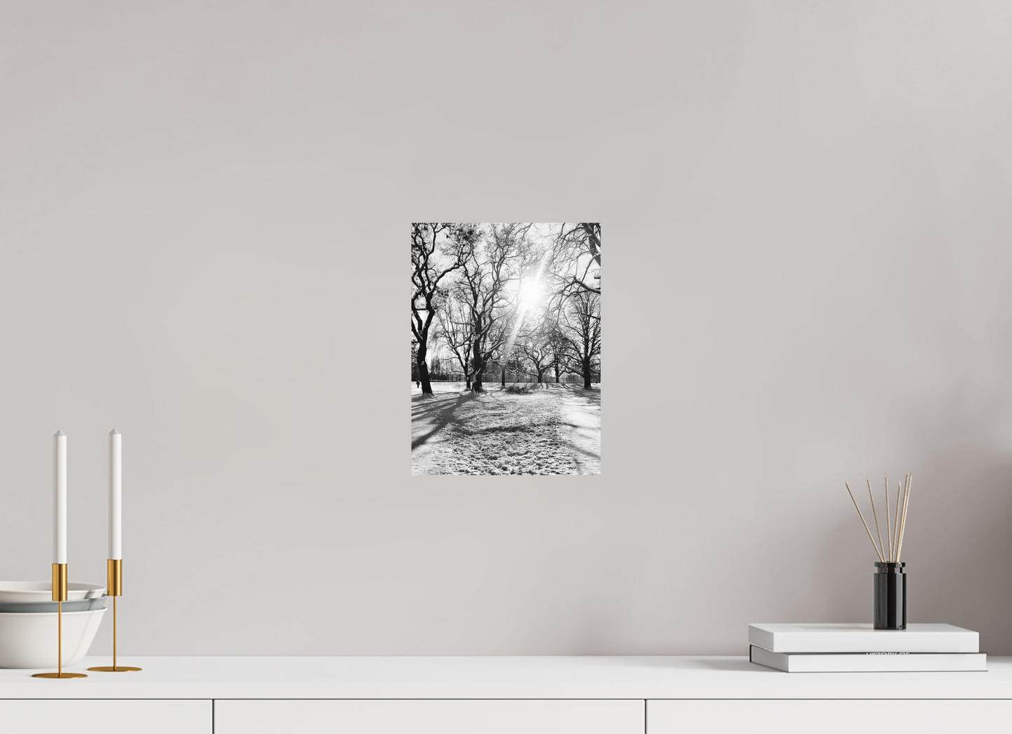 21 x 28 cm, Monochrom, Alu-Dibond, matt Winterlicht