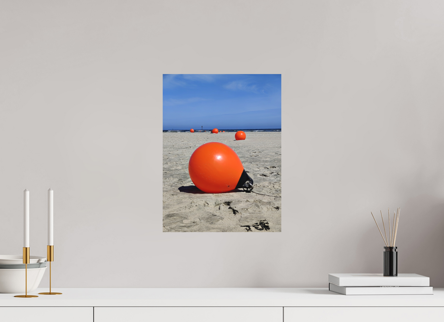 30 x 40 cm, Farbe, Alu-Dibond, matt Rote Bojen