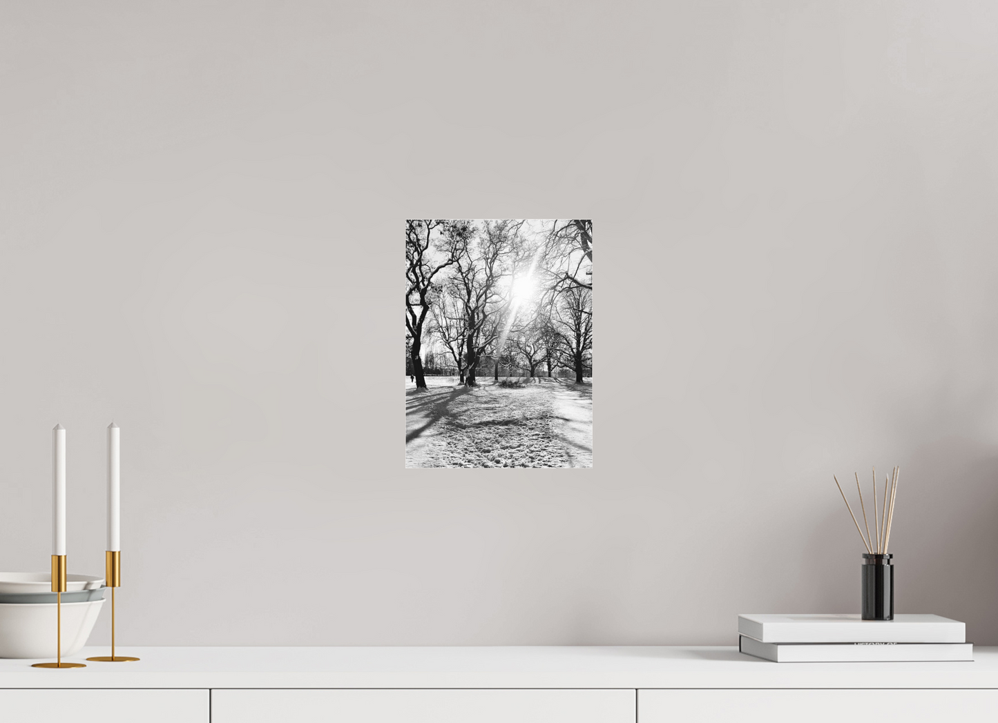 21 x 28 cm, Monochrom, Acryl 2 mm, glänzend Winterlicht